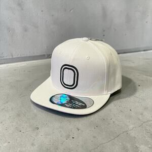 Overtime Adult Flat Brim Snapback Logo Contrast Undervisor Baseball Hat - White